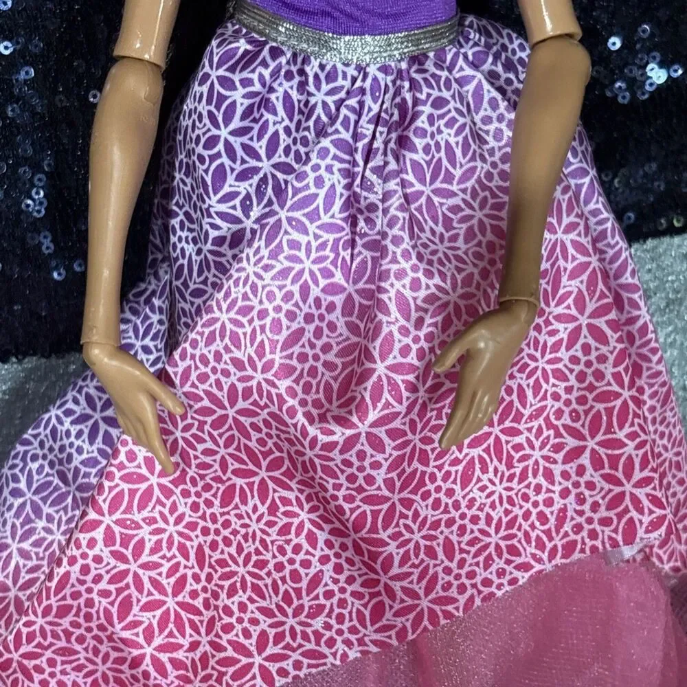 2015 Barbie 17” Tall Doll Dress Purple Pink Princess Dress Mattel